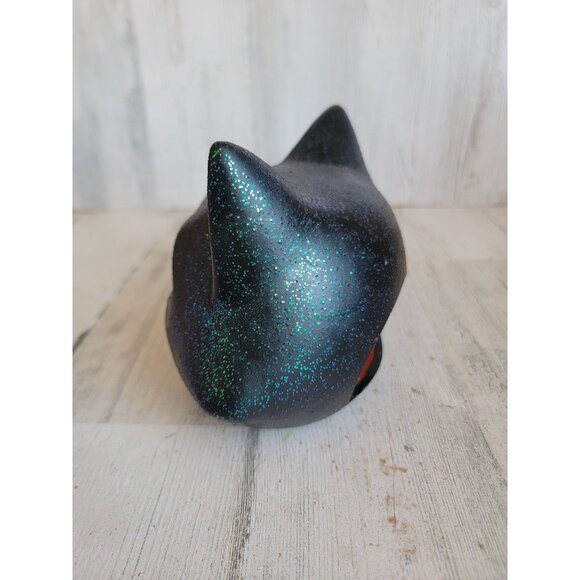 Vintage ceramic black cat face tea light holder candle Halloween - Picture 6 of 10